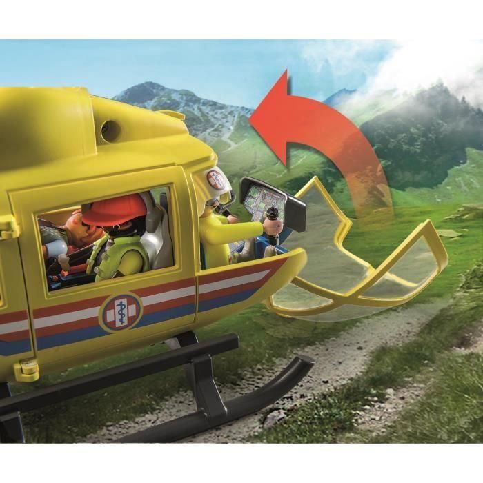 Playmobil 71203 Helicóptero de Rescate City Life. Juguete Sanitario con Camilla de Salvamento, Palas de Rotor Móviles, Puertas Abribles, para Niños +4 años 3