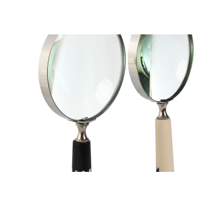 Lupa De Mano Colonial DKD Home Decor Bicolor Plateado 2.5 x 24.5 x 10 cm (2 Unidades) 1