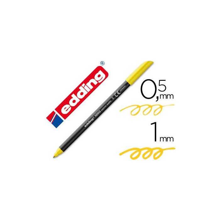 Rotulador Edding Punta Fibra 1200 Amarillo N.5 Punta Redonda 0.5 mm 10 unidades