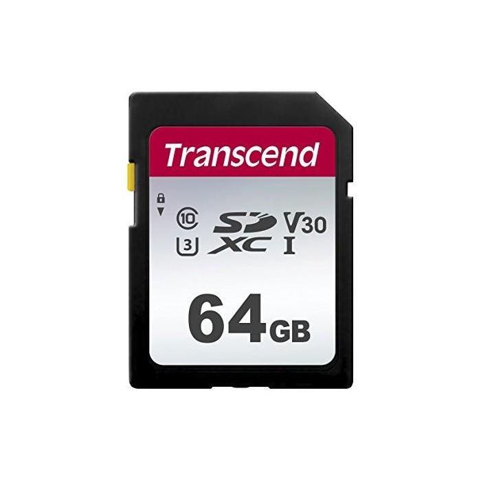 Transcend Tarjeta SDXC 64GB SDC300S Clase 10 U3 V30 Velocidad Lectura 100 MB/s Escritura 40 MB/s