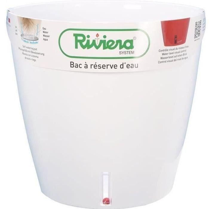 RIVIERA Eva Nueva maceta redonda de plástico - Ø 46 cm - 49 L - Blanco RIVIERA Eva Nueva maceta redonda de plástico - Ø 46 cm - 49 L - Blanco