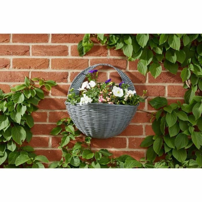 Cesta de pared - Imitación ratán - Gris - 41 cm - SMART GARDEN 1