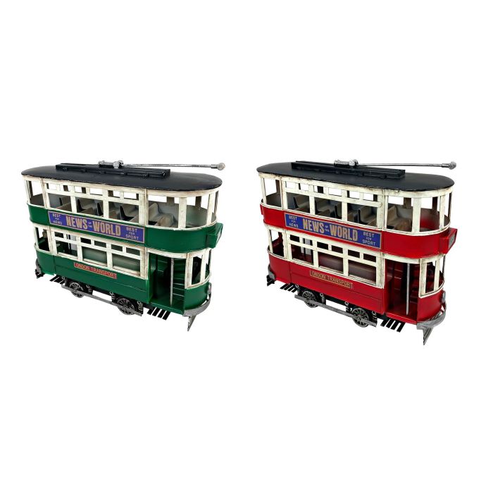 Vehiculo Decoracion Vintage DKD Home Decor Rojo Verde 9 x 20 x 28 cm (2 Unidades)