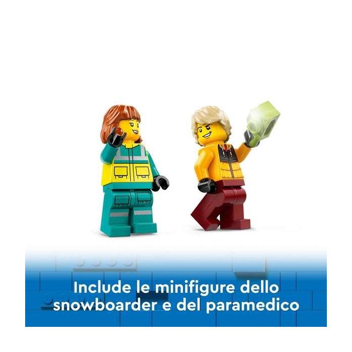 Juego de construccion ambulancia de emergencias y chico con snowboard lego city 6