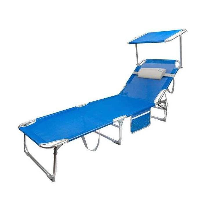 Tumbona plegable aluminio con parasol, almohada y bolsillo modelo gomera 188x58x30/69cm 1 Tumbona plegable aluminio con parasol, almohada y bolsillo modelo gomera 188x58x30/69cm 1
