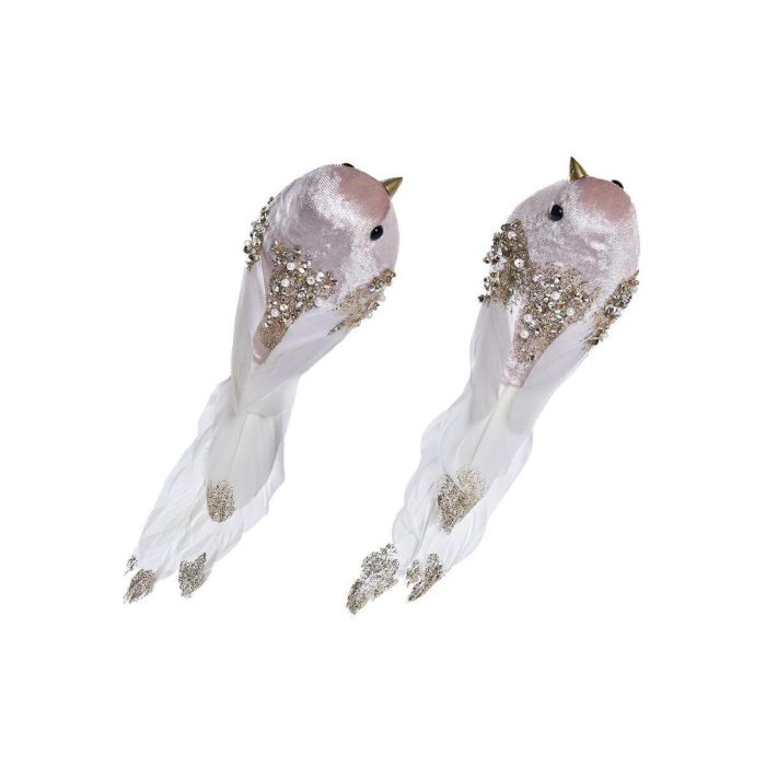 Figura Navidad Alpina DKD Home Decor Rosa Blanco 7 x 8 x 22 cm (2 Unidades) Figura Navidad Alpina DKD Home Decor Rosa Blanco 7 x 8 x 22 cm (2 Unidades)