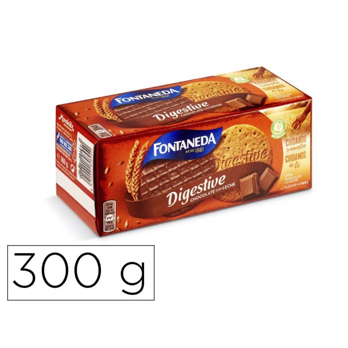 Galleta Fontaneda Digestive Chocolate Con Leche Fibra Caja De 300 gr