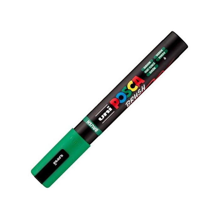Posca Marcador Pc-5Br Brush Punta M Semiflexible Verde