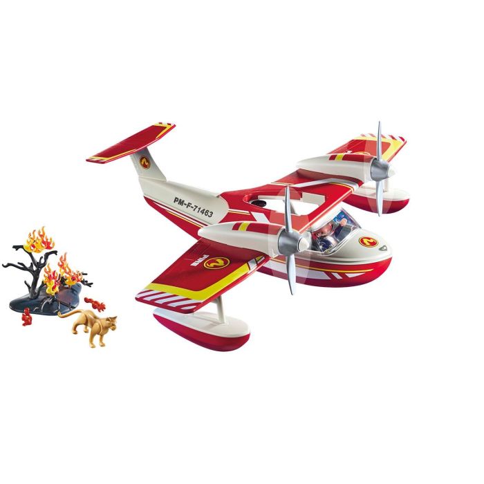 Playmobil Hidroavión de Bomberos Action Heroes 71463 - Juguete de Misiones de Rescate con Función de Extinción 1