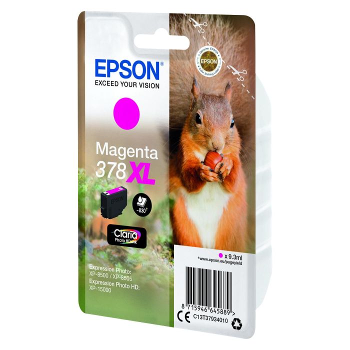 Epson Tinta Magenta Nº 378XL Claria Photo Hd para Impresoras XP-8500, XP-8505, XP-15000 2