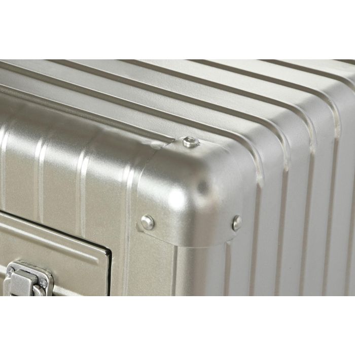 DKD Home Decor Aparador Vintage Plateado Metal MDF 2 Puertas 2 Cajones 80 x 39 x 82 cm 1