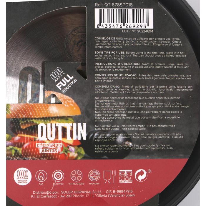 Sartén de aluminio forjado 18 cm Full Spiral Quttin (4 Unidades) 6 Sartén de aluminio forjado 18 cm Full Spiral Quttin (4 Unidades) 6