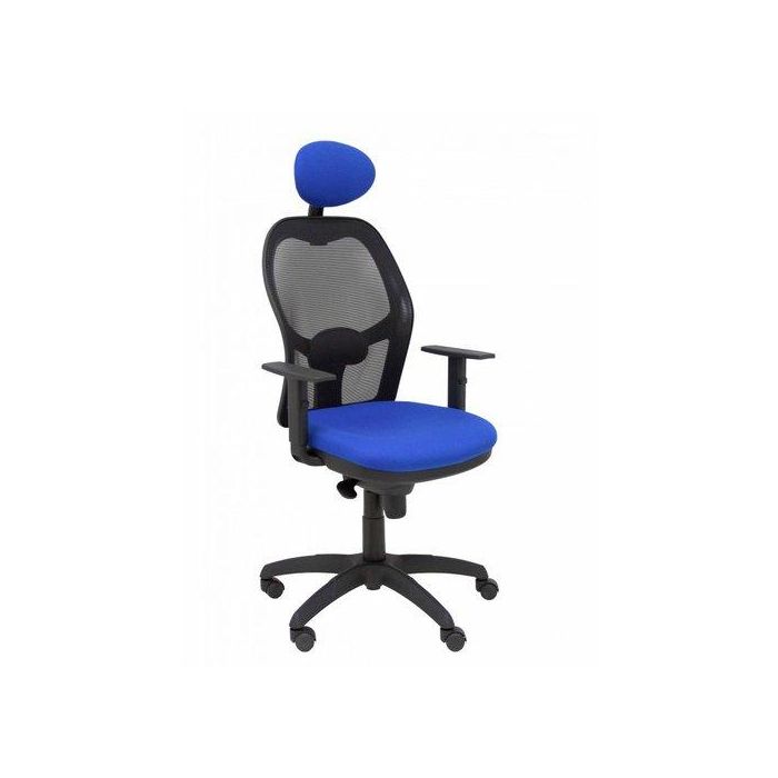Silla Piqueras Y Crespo Jorquera Brazos Regulables Cabecero Fijo Mecanismo Sincro Con Regulador De Tension Respaldo De Malla Negra Y Asiento Tapizado Bali Azul
