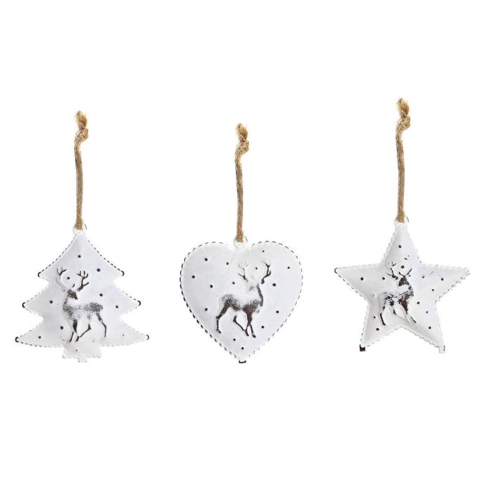 Decoracion Colgante Navidad Moderna DKD Home Decor Blanco 12 x 3 x 12 cm Set de 10 (3 Unidades) Decoracion Colgante Navidad Moderna DKD Home Decor Blanco 12 x 3 x 12 cm Set de 10 (3 Unidades)