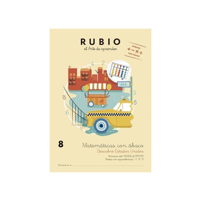 Cuaderno Rubio A4 Matematicas Con Abaco 8 - Descubre Eeuu (9-10 Años) (Set de 5)