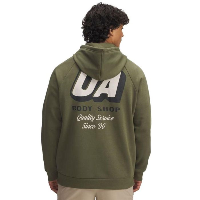 Sudadera con Capucha Hombre Under Armour Rival Fleece Hbr Logo Hd Verde oscuro 8 Años 2