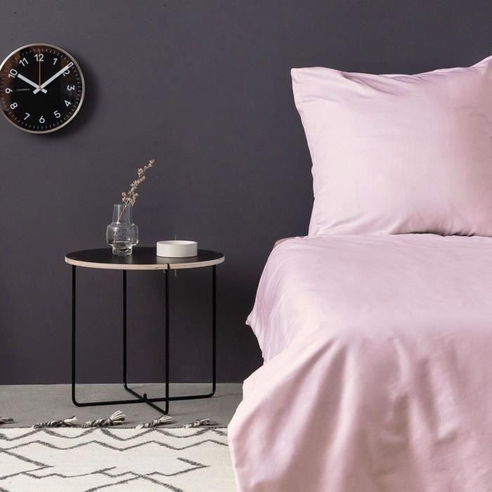 Juego de cama ASI8684282601722 - 1 funda nórdica 220x240 cm + 2 fundas de almohada 60x60 cm - 100% algodón satén Rosa