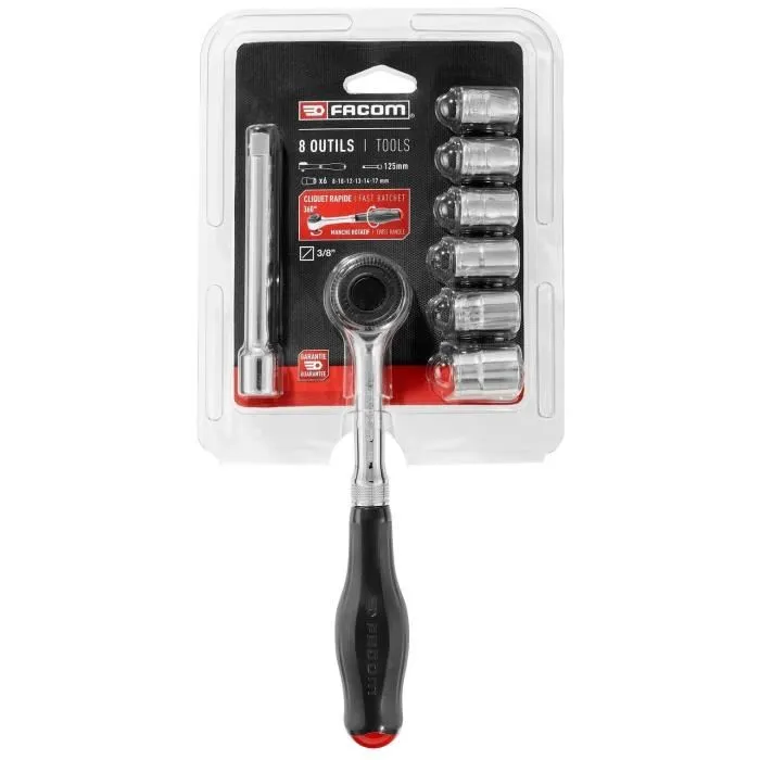 Facom Composición de sujeción 3/8 con trinquete de 360° 1 Facom Composición de sujeción 3/8 con trinquete de 360° 1