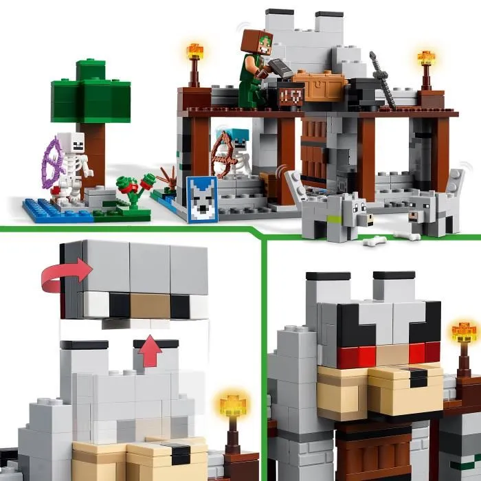 LEGO 21261 Minecraft La Fortaleza-Lobo Juego de Construcción Multicolor 312 Piezas para Niños a partir de 8 Años 2