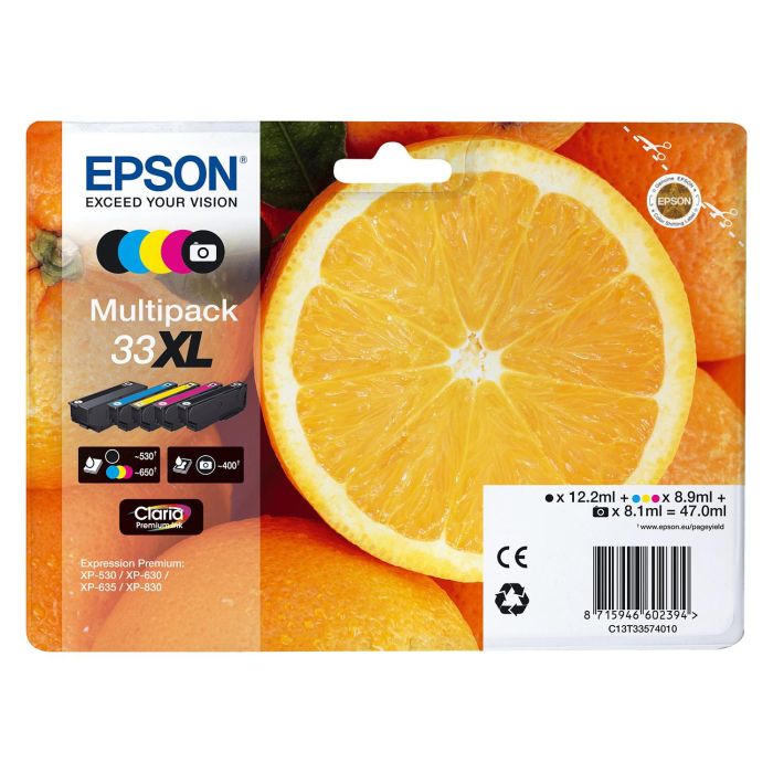 Epson T3357 33XL Multipack 5 Colores Cartuchos Tinta Original para Expression Premium XP-530 XP-630 XP-640 XP-830 XP-900 2 Epson T3357 33XL Multipack 5 Colores Cartuchos Tinta Original para Expression Premium XP-530 XP-630 XP-640 XP-830 XP-900 2