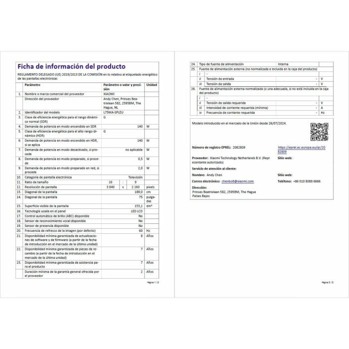 Smart TV Xiaomi ELA5682EU 4K Ultra HD 75" LED HDR 3 Smart TV Xiaomi ELA5682EU 4K Ultra HD 75" LED HDR 3