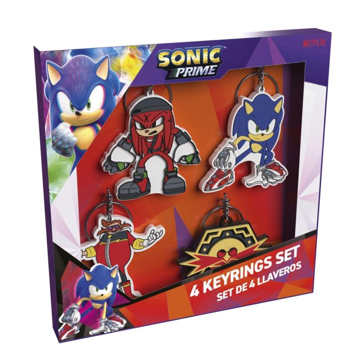 Cyp brands Set Llaveros Sonic Prime - Sonic, Knuckles, Dr. Eggman y Logo