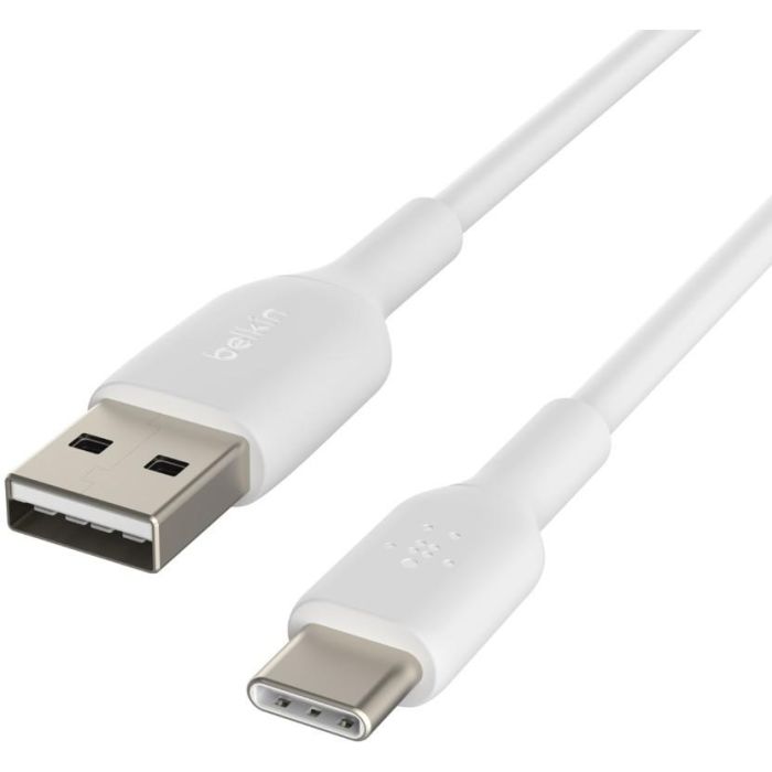 Belkin CAB001BT0MWH - Cable USB-C a USB-A, Macho/Macho, 0.15 m, PVC, Blanco, Plug and Play