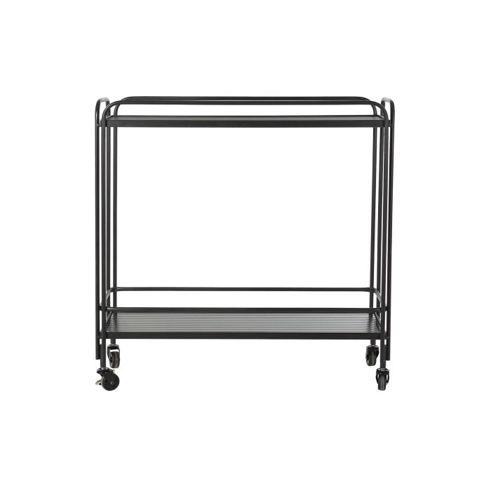 DKD Home Decor Consola Loft Negro Metal y Cristal 28 x 80.5 x 80 cm