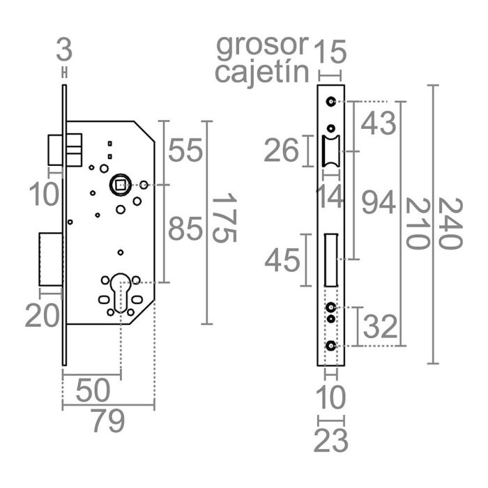 Cerradura Micel 85 mm 1