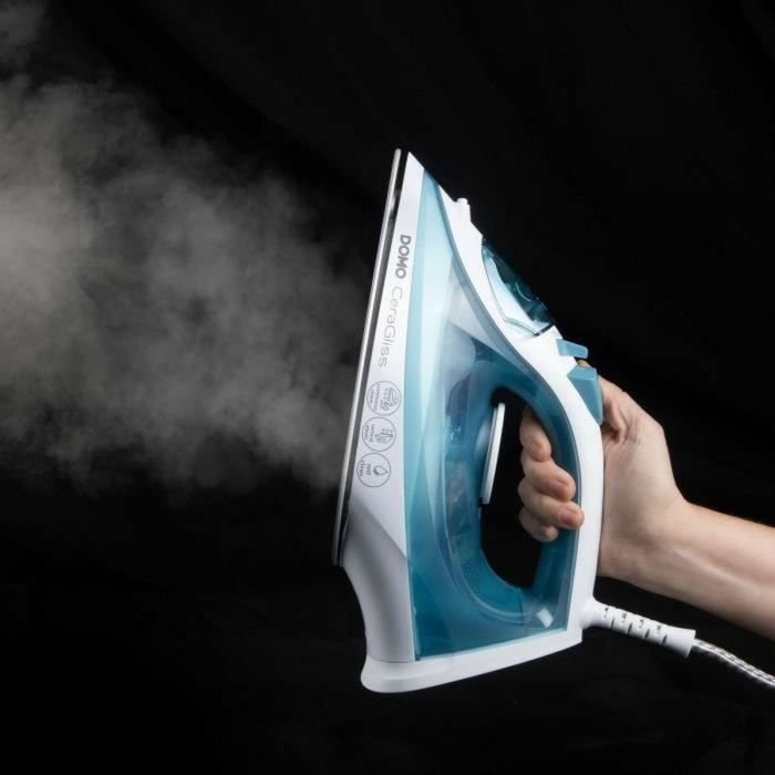 DOMO DO7060S Plancha de Vapor con Suela CeraGliss, 2400W, Vapor Continuo 40 g/min, Depósito 320ml, Azul/Blanco 3