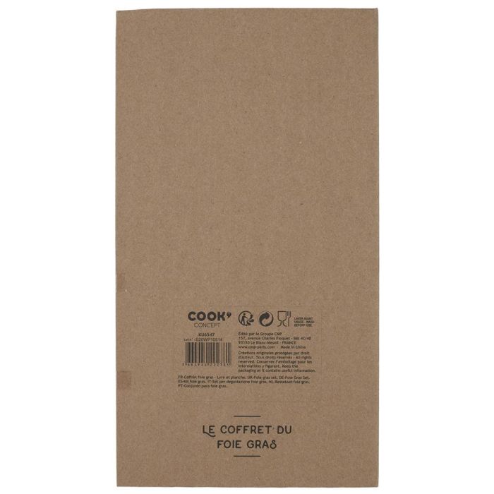 Cook Concept Kit 2 Piezas Foie Gras Cook Concept Tabla Bambú Lira Cortar Elegante Caja 3