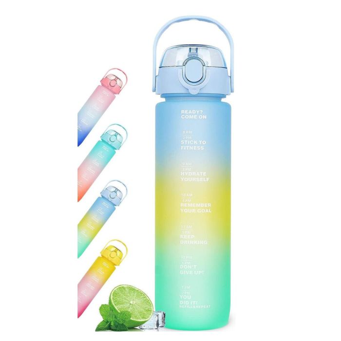 Botella con Tapa y Pajita Bewinner Multicolor 800 ml 1 Botella con Tapa y Pajita Bewinner Multicolor 800 ml 1