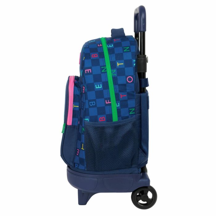 Mochila Escolar con Ruedas Benetton Damero Azul marino 33 x 45 x 22 cm 1 Mochila Escolar con Ruedas Benetton Damero Azul marino 33 x 45 x 22 cm 1