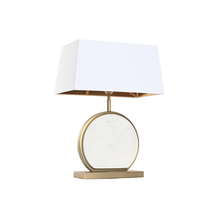 DKD Home Decor India lamps 1c25 Lámpara de Sobremesa de Acero y Mármol Dorada y Blanca 44 x 73 x 28 cm