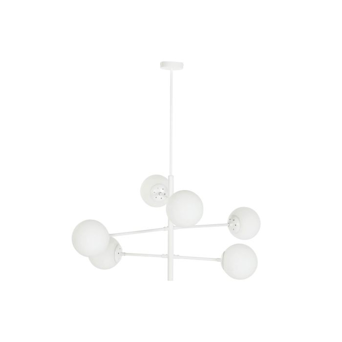 DKD Home Decor Lámpara Techo Urban Blanco 73 x 50 x 96 cm Metal Cristal Bolas 6 Bombillas E27 2