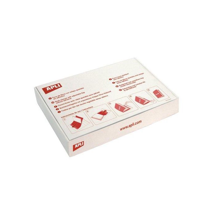 Apli Forro de Libros con Solapa Ajustable 300 mm PVC 130 Micras, Caja 100 Unidades - Fácil Aplicación, Eco-Friendly