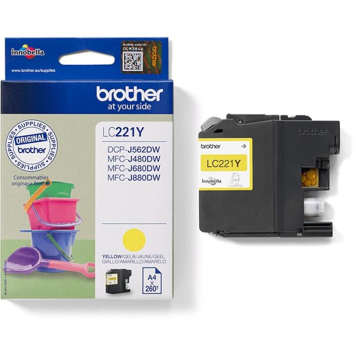 Brother LC221Y Cartucho de Tinta Amarillo Original 260 Páginas Pack Individual para MFC-J680DWMFC-J480DWDCP-J562DWMFC-J880DW 3