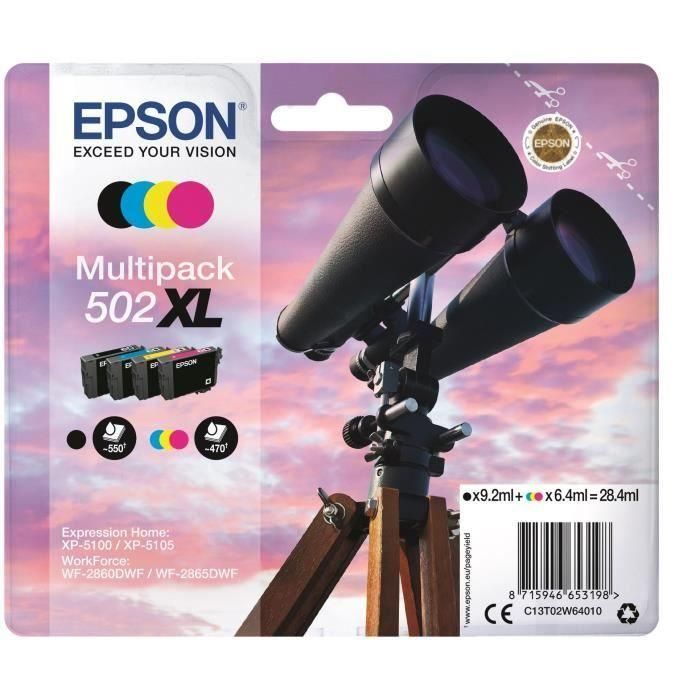 Cartuchos binoculares EPSON Multipack - NCMJ XL 502 Cartuchos binoculares EPSON Multipack - NCMJ XL 502
