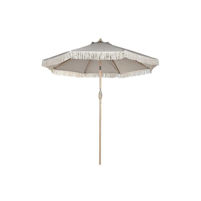 DKD Home Decor Parasol Cuadrado Inclinable para Terraza y Jardín de Algodón y Acero, 246x246 cm, Altura 240 cm, Colección Woodcol 1