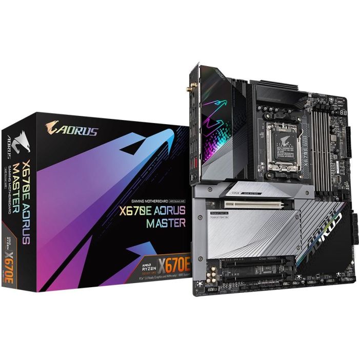 Gigabyte X670E AORUS MASTER AM5 Placa Base DDR5 para AMD Ryzen 9000 Series CPUs hasta 8000MHz Wi-Fi 6E 2.5GbE LAN 0 Gigabyte X670E AORUS MASTER AM5 Placa Base DDR5 para AMD Ryzen 9000 Series CPUs hasta 8000MHz Wi-Fi 6E 2.5GbE LAN 0