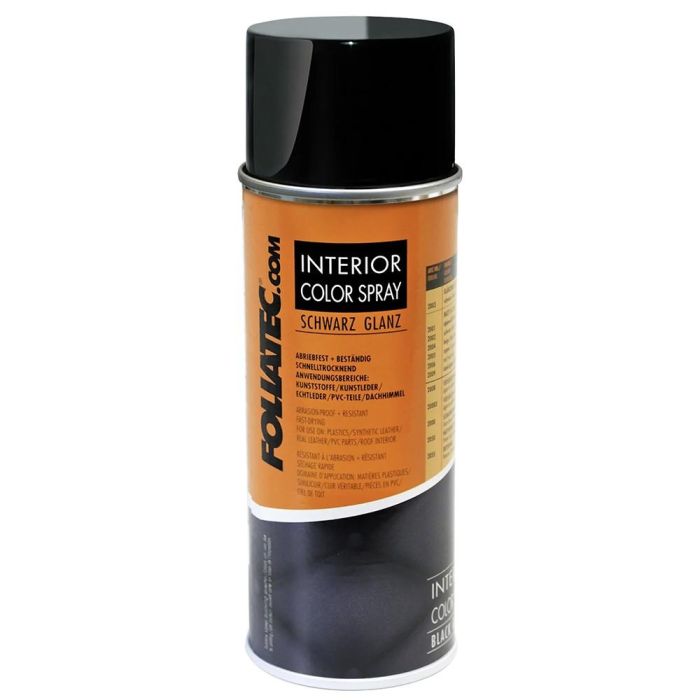 Foliatec FO2003 Interior Color Spray Negra Brillante 400 mL para Plástico y Cuero