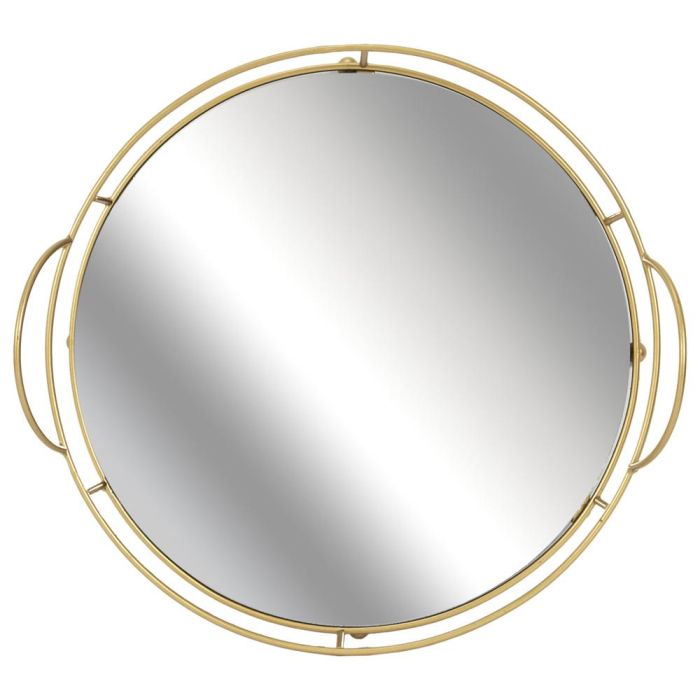 Home Deco Factory Bandeja Con Base Espejo Con Asas Alambre Dorado Colección Lounge Medidas 28x4cm 4