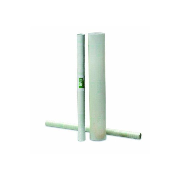 Apli Forro Libros Adhesivo Transparente Rollo 0,5x20M PP 80 Micras, Easy Peel, Reposicionable, Cuadrícula 1cm
