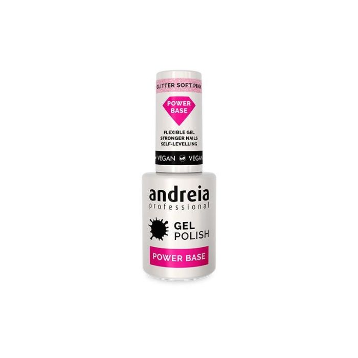 Andreia Professional Gel Polish Power Base Glitter Soft Pink 105 ml