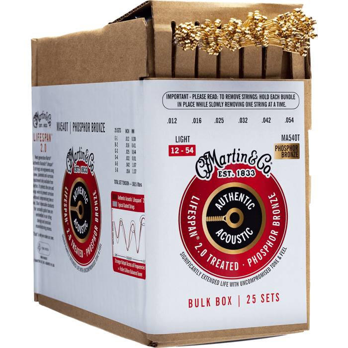 Bulk Box - 25 Juegos Ma540T P.Bronze Lifespan / .012 .054