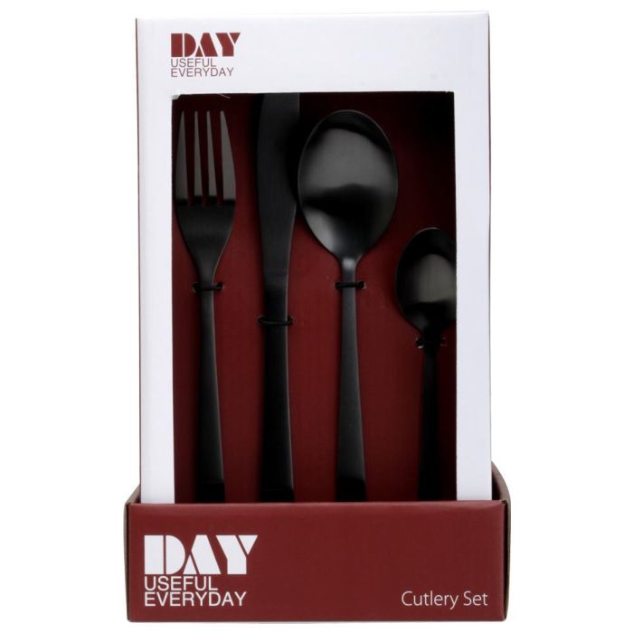 Day Cubertería 16 Piezas Mat Black Acero Inoxidable 1