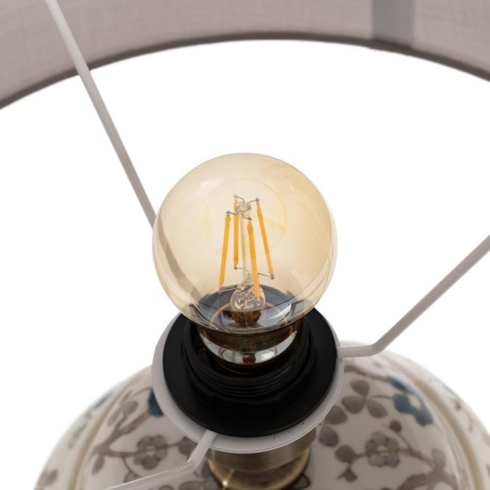 Lámpara Mesa Blanco-Gris Porcelana 23 X 23 X 44 cm