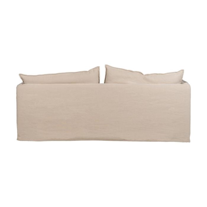 Sofá 3 Plazas Crema Tejido-Madera 210 X 97 X 89 cm