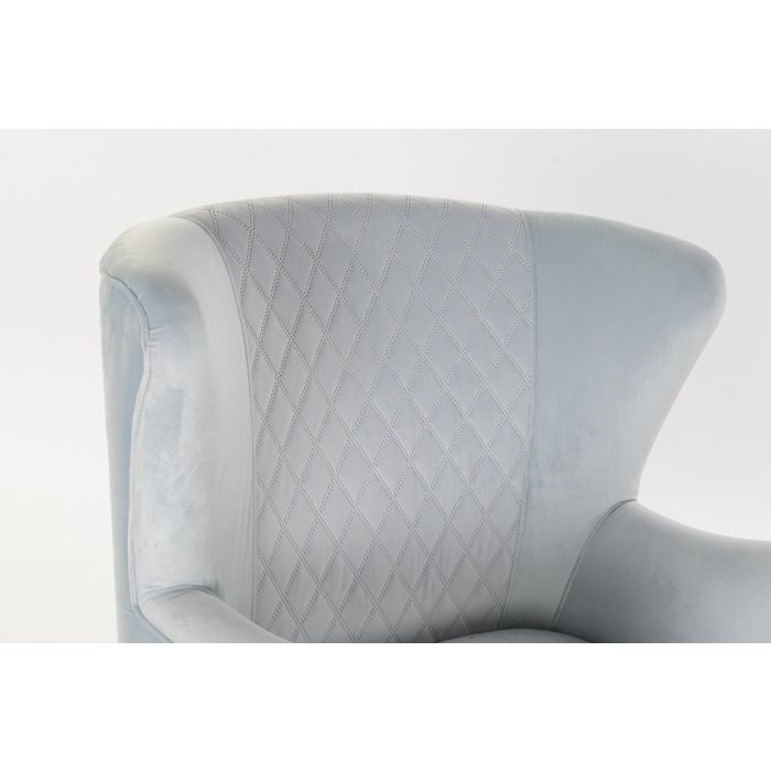 DKD Home Decor Butaca Sixties, Poliéster y Metal, Color Azul Celeste y Negro, Desmontable, Medidas 76x82x76 cm, Altura Asiento 42 cm 2