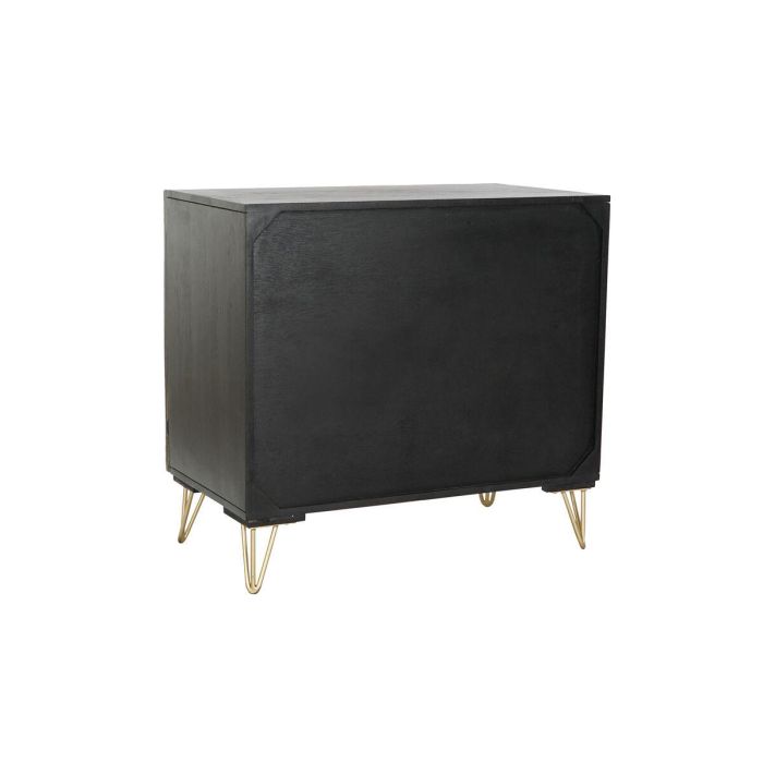 Aparador DKD Home Decor Negro Dorado Metal Madera de mango 81 x 45 x 75 cm 6 Aparador DKD Home Decor Negro Dorado Metal Madera de mango 81 x 45 x 75 cm 6